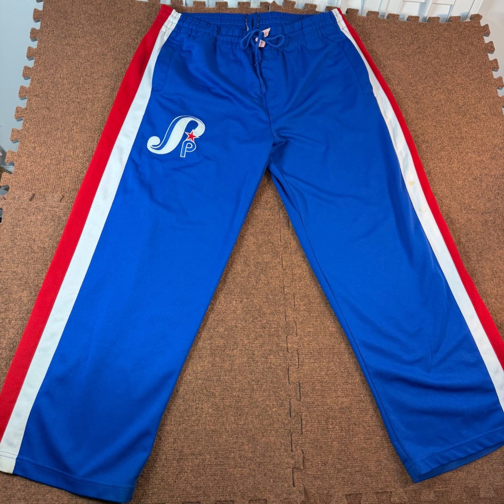 Southpole All Players League Track Pants Mens XL Blue Red White Wide Leg Vintage